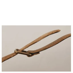 Brown Velvet Bronze Vintage Logo Metal Buckle Belt