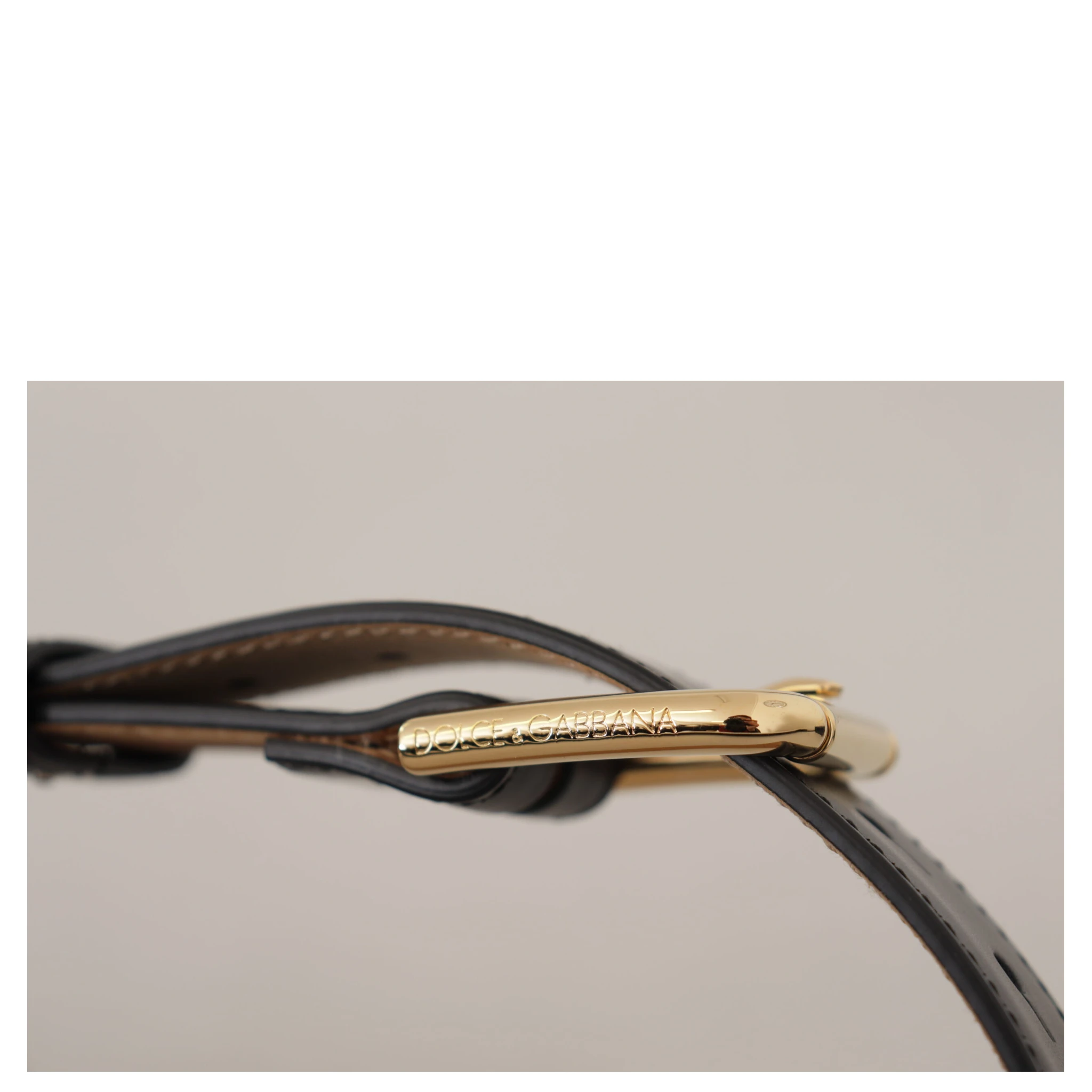 Black Solid Leather Classic Gold Waist Buckle Belt