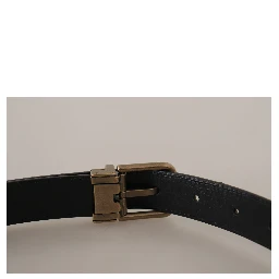 Brown Leather Leopard Print Bronze Metal Buckle Belt