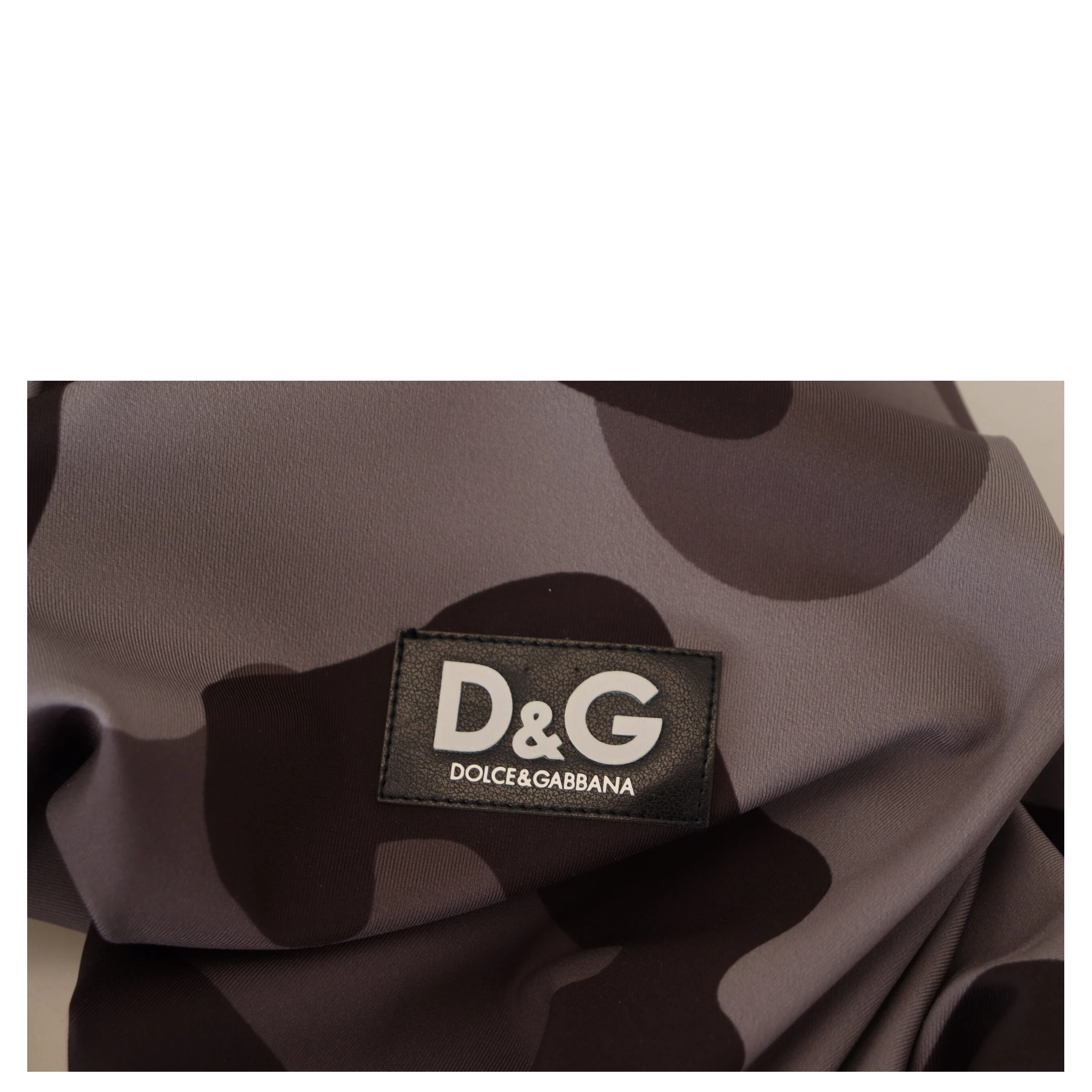 Gray Patterned Polyester Wetsuit Swimwear