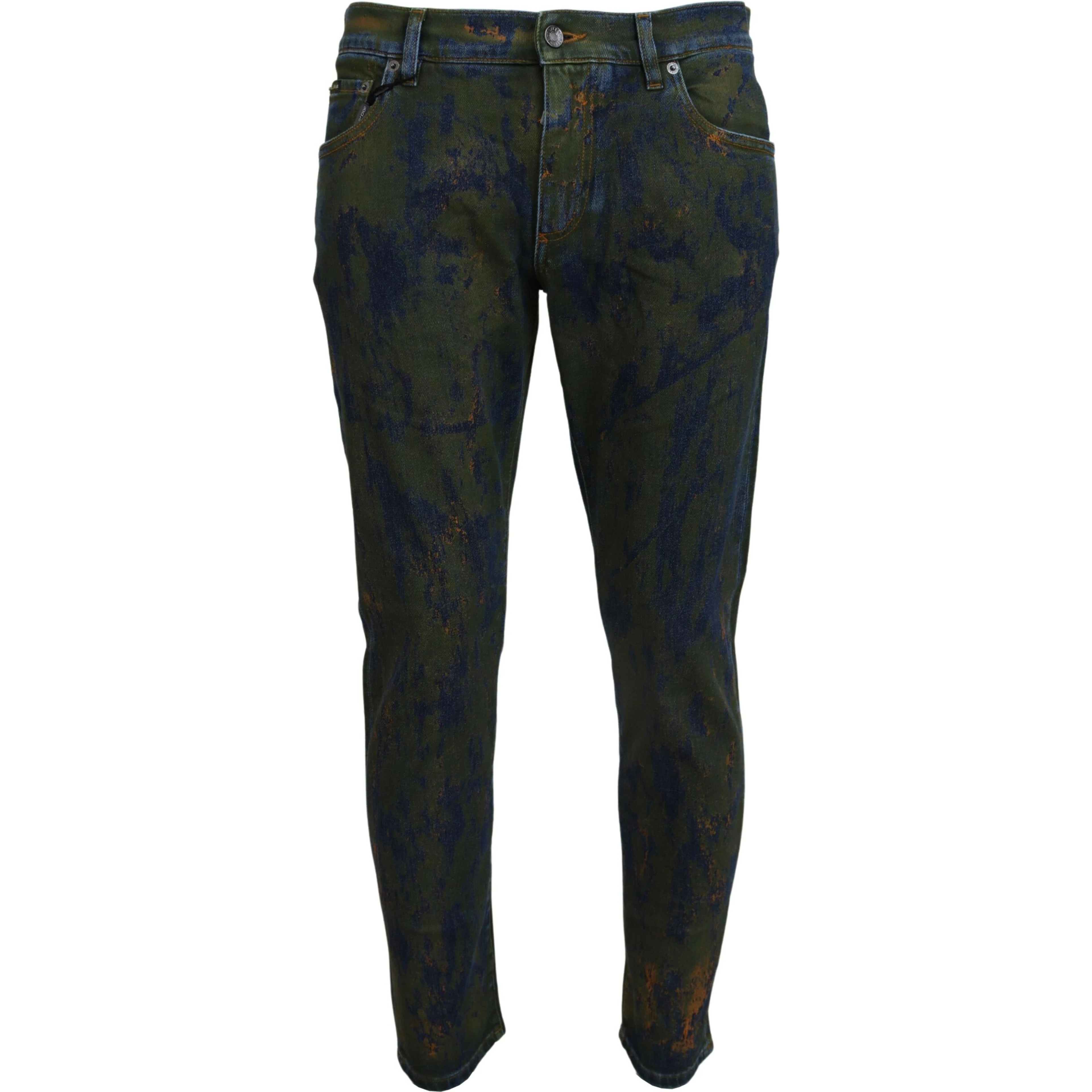 Blue Green Skinny Cotton Denim Jeans