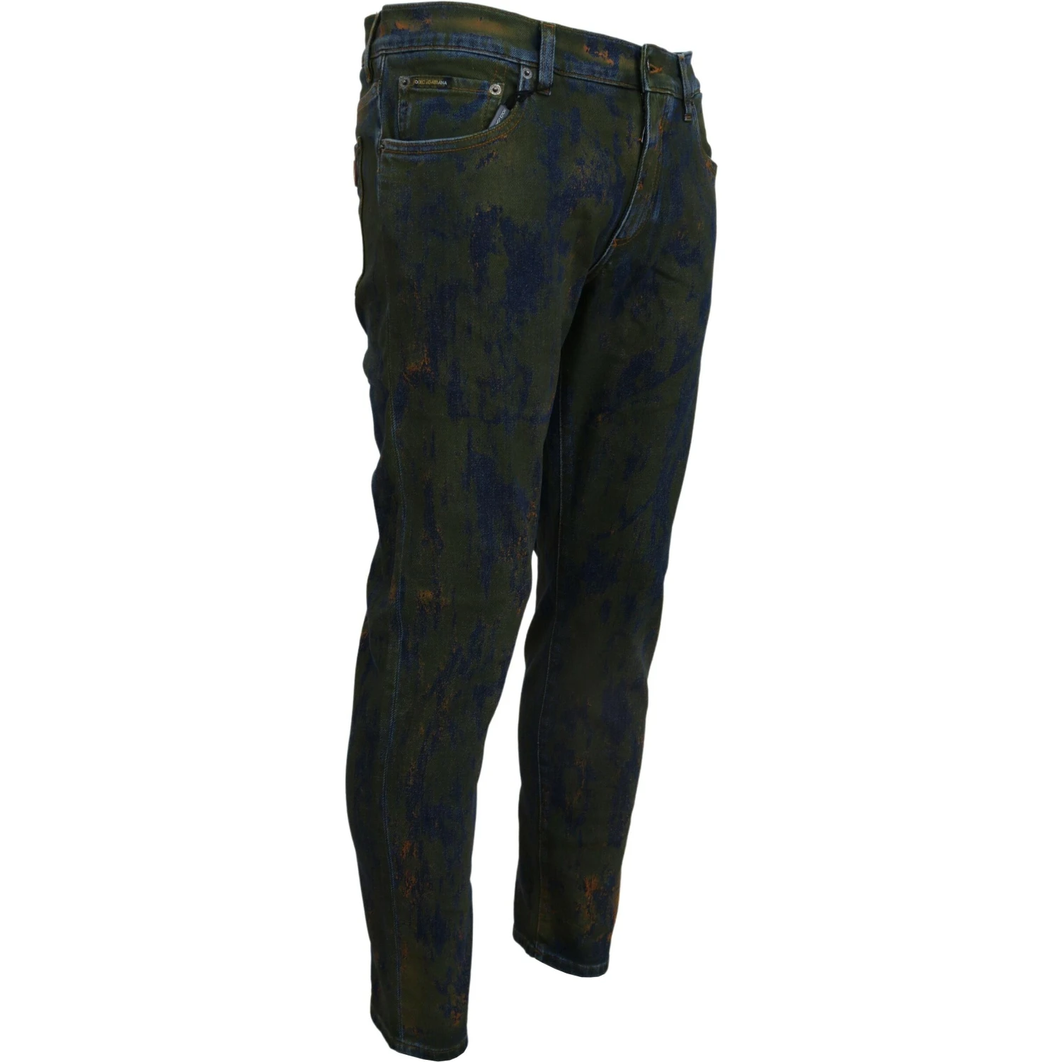 Blue Green Skinny Cotton Denim Jeans
