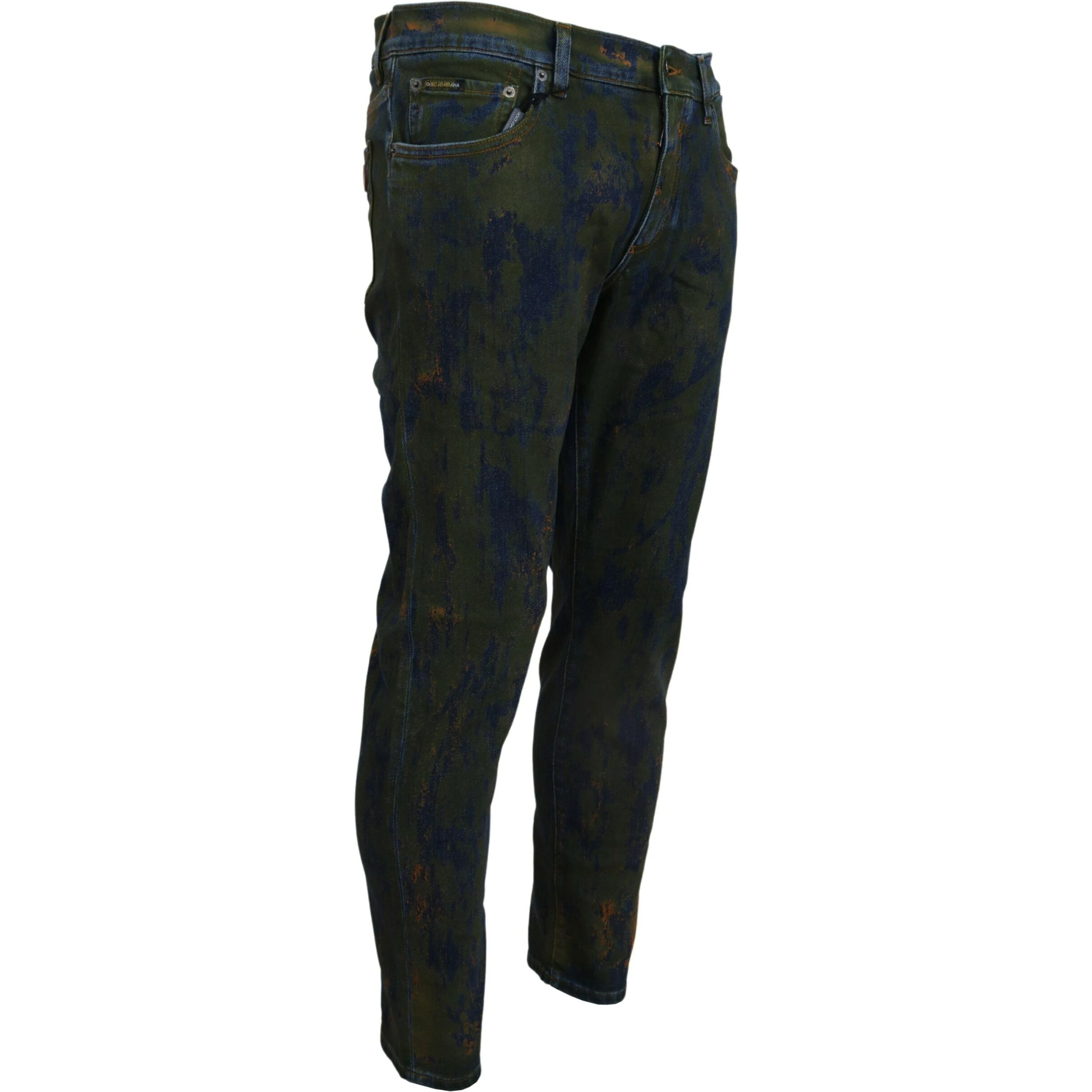 Blue Green Skinny Cotton Denim Jeans