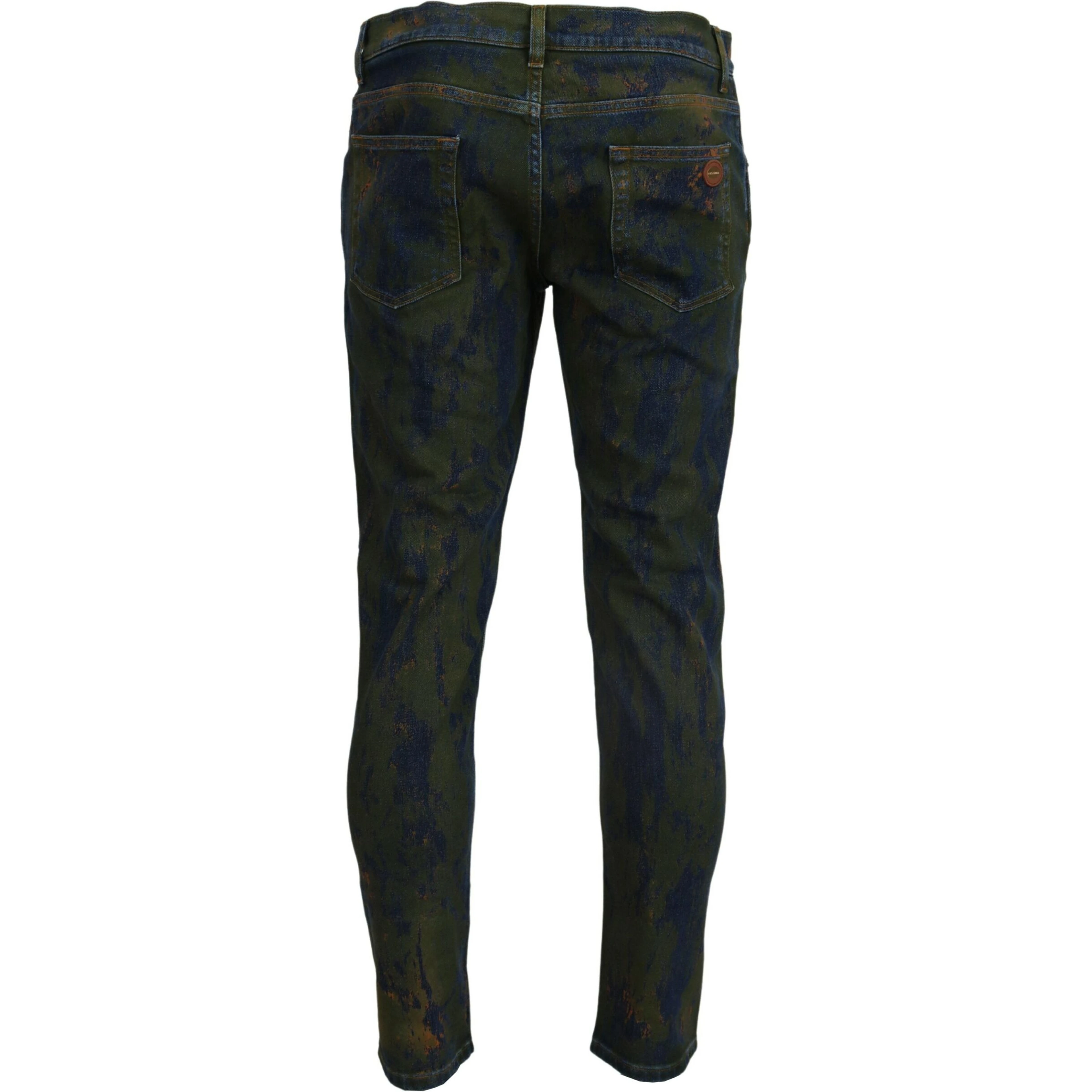 Blue Green Skinny Cotton Denim Jeans