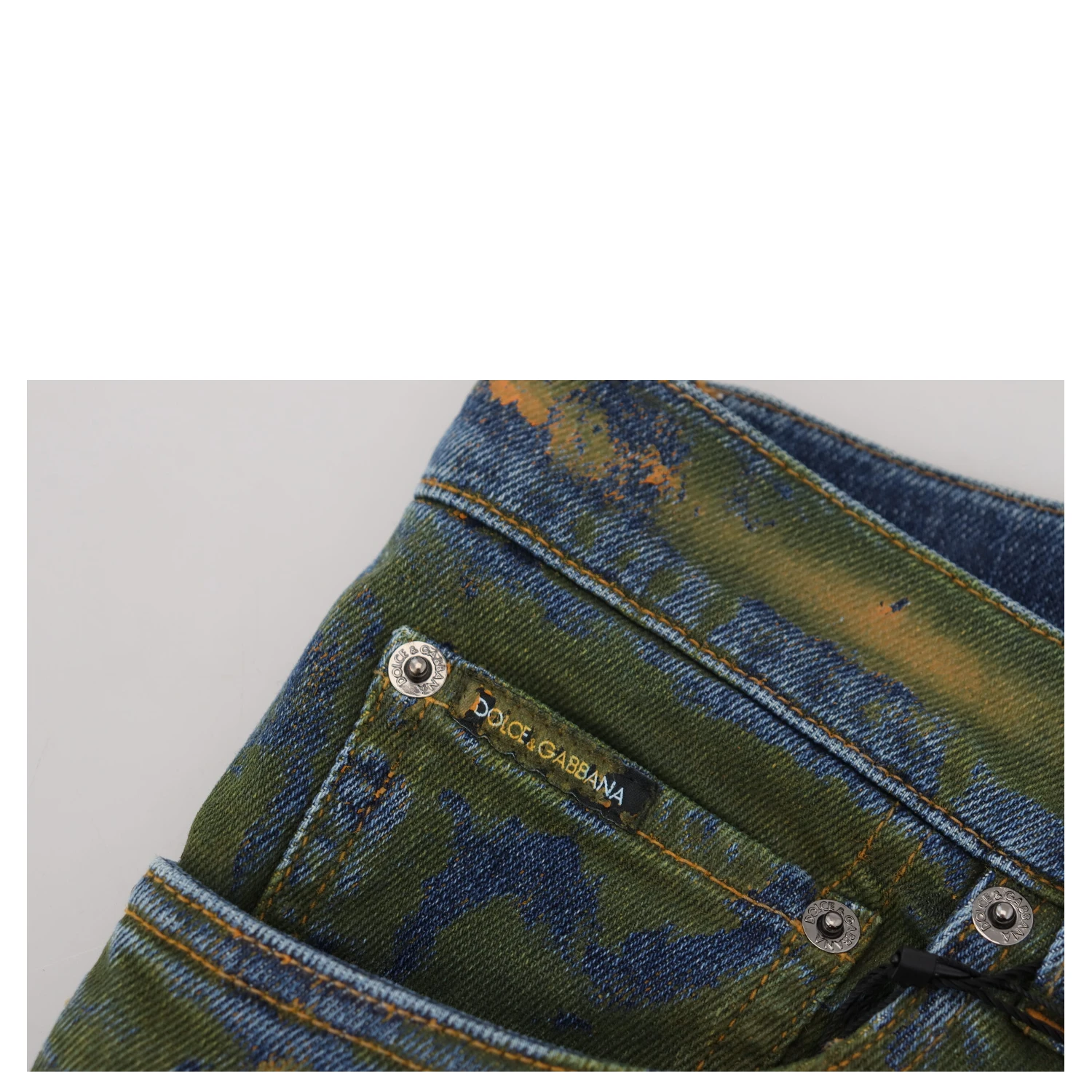 Blue Green Skinny Cotton Denim Jeans