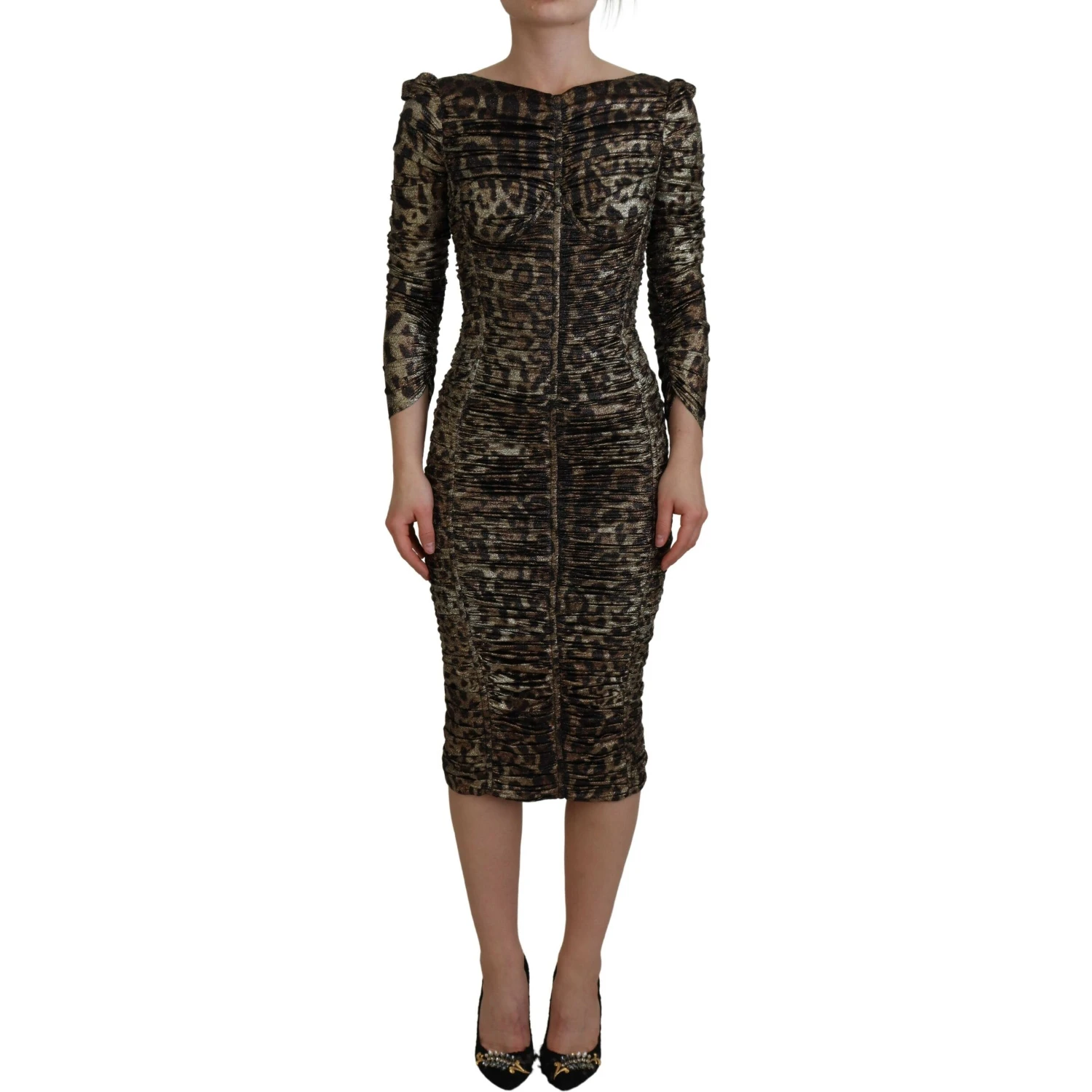 Multicolor Leopard Bodycon Sheath Midi Dress