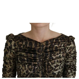 Multicolor Leopard Bodycon Sheath Midi Dress