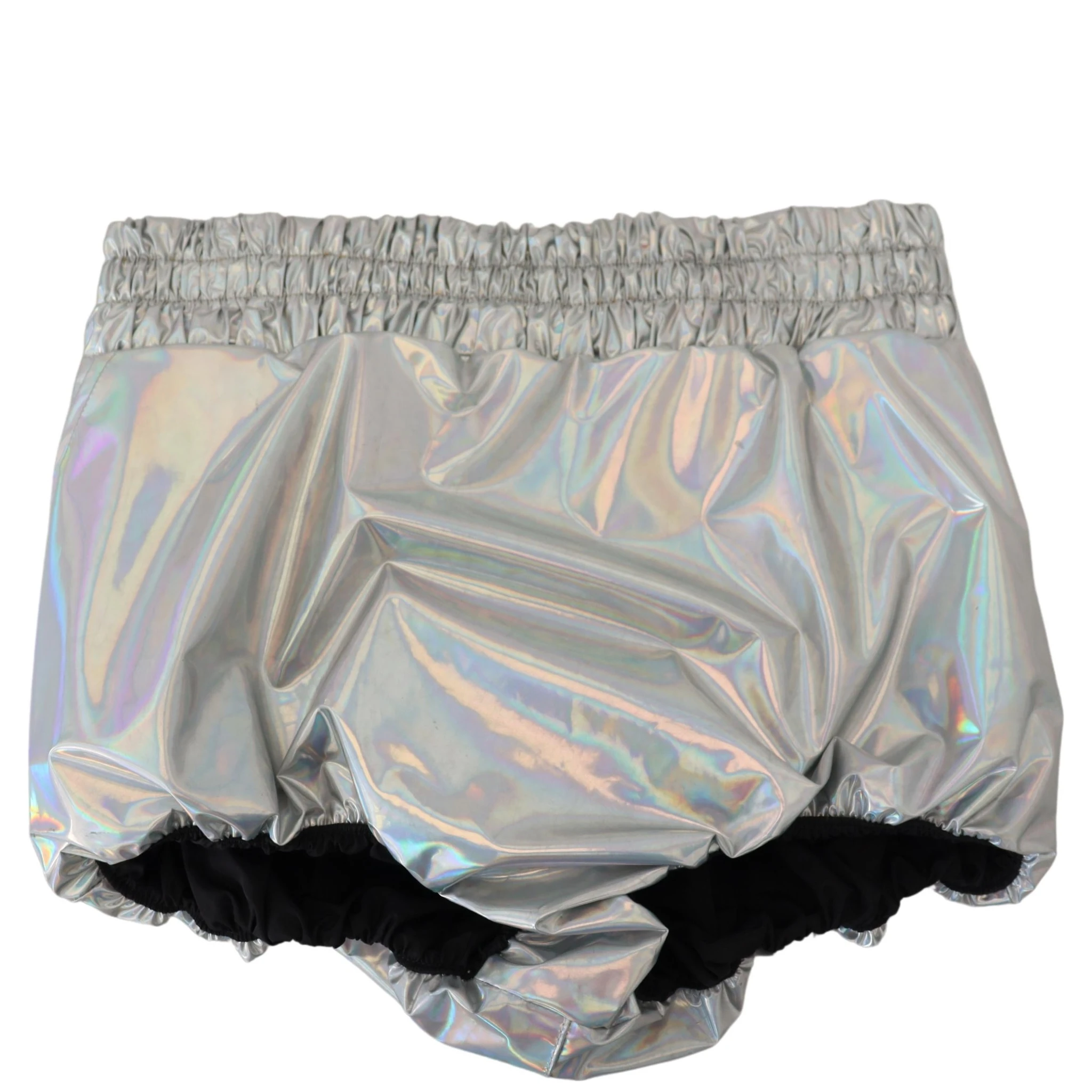 Silver Holographic High Waist Hot Pants Shorts
