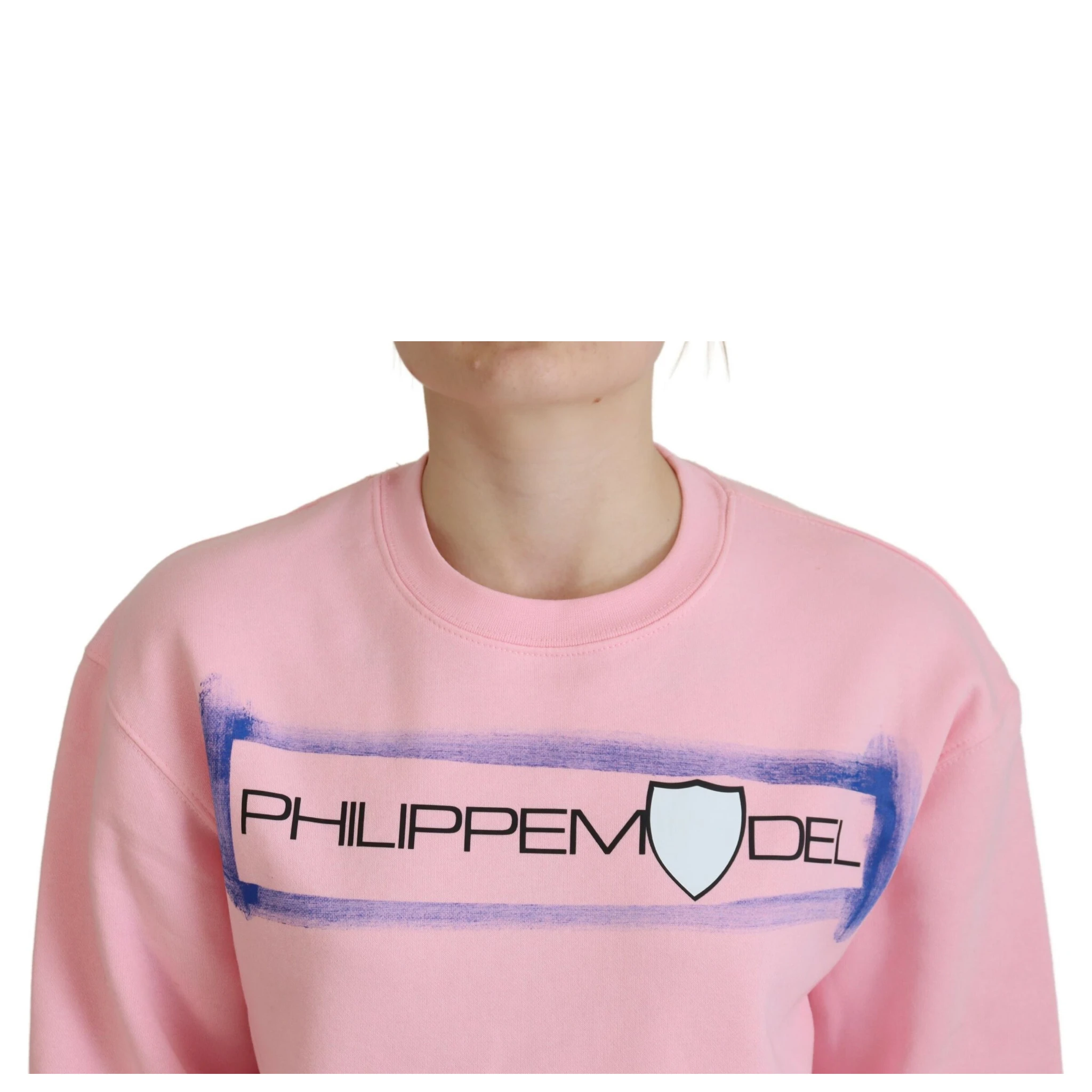 Pink Printed Long Sleeves Pullover Sweater