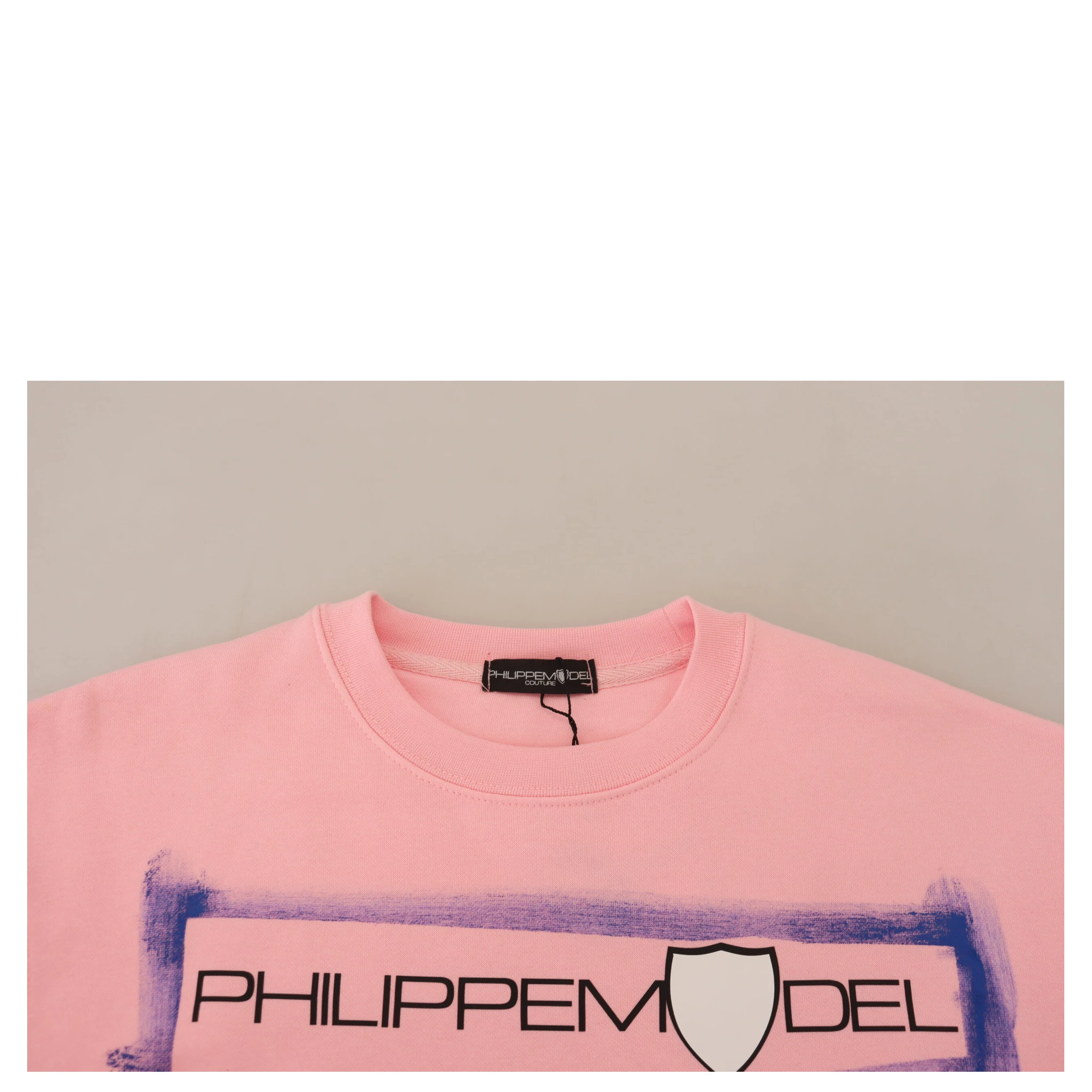 Pink Printed Long Sleeves Pullover Sweater