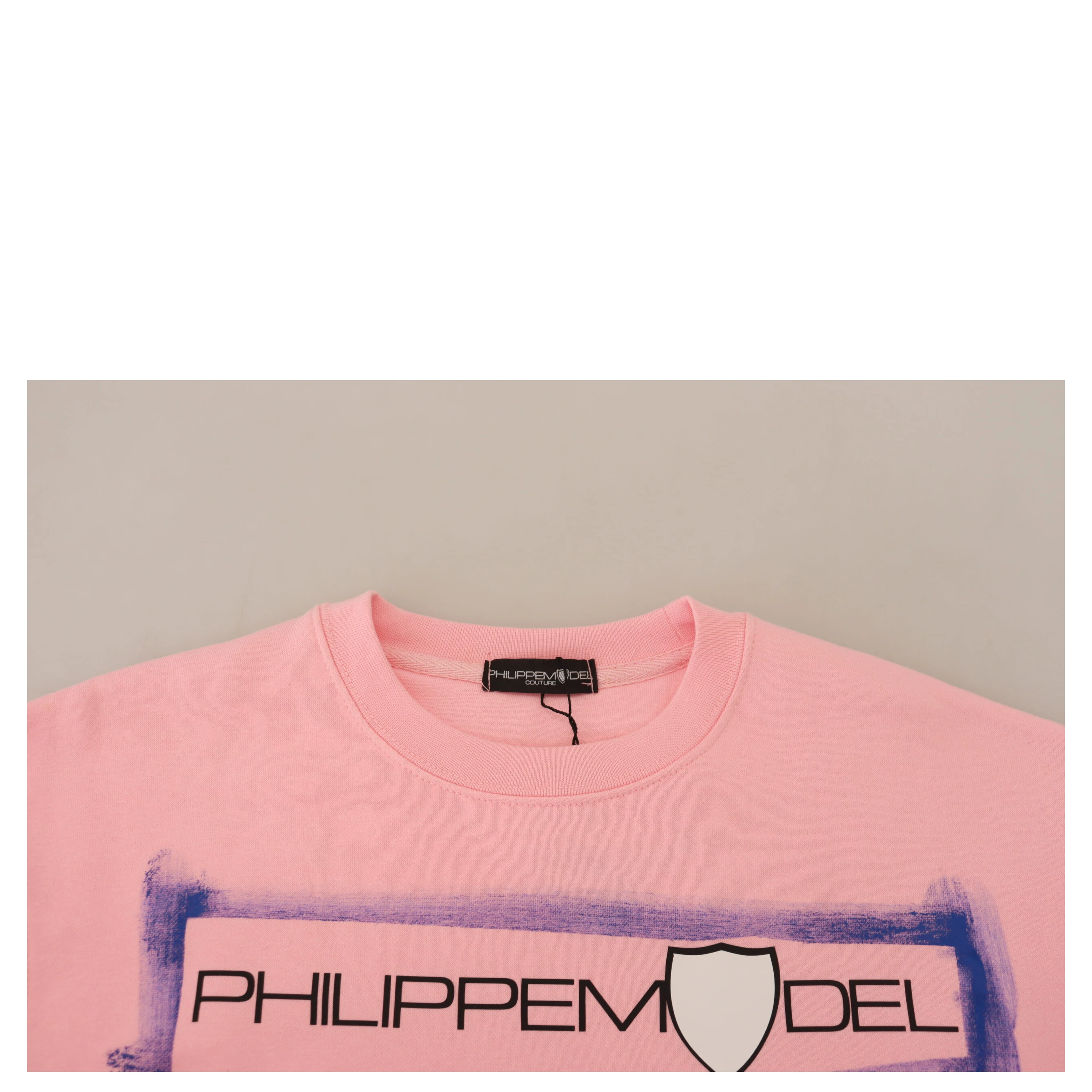 Pink Printed Long Sleeves Pullover Sweater