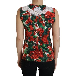 White Floral Wool Lace Vest Tank Top