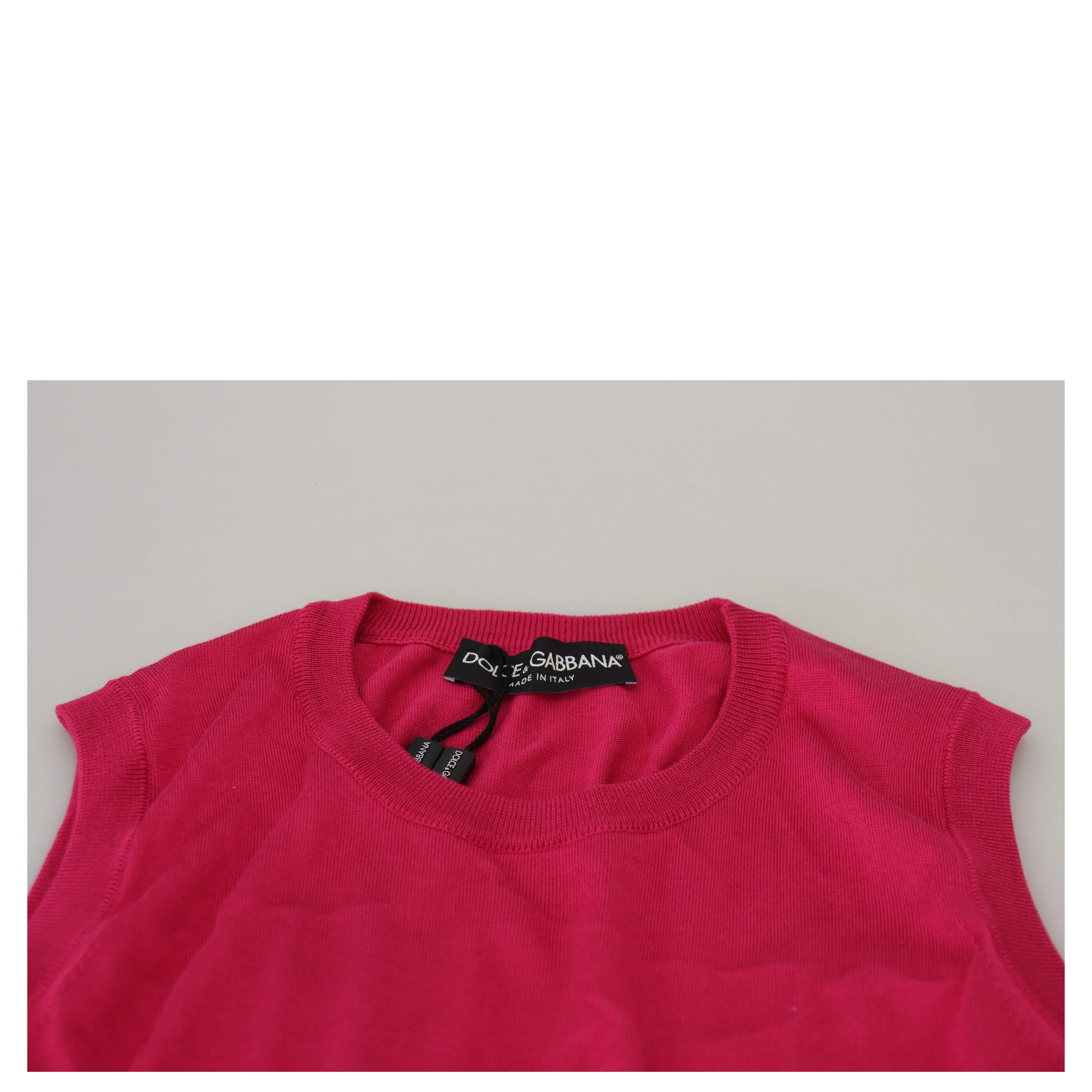 Pink Silk Vest Pullover Crewneck Tank Top