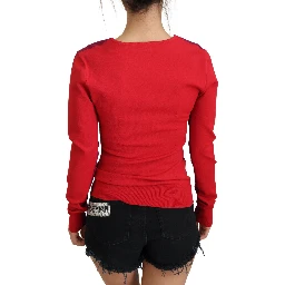 Multicolor Viscose Square Neck Pullover Sweater