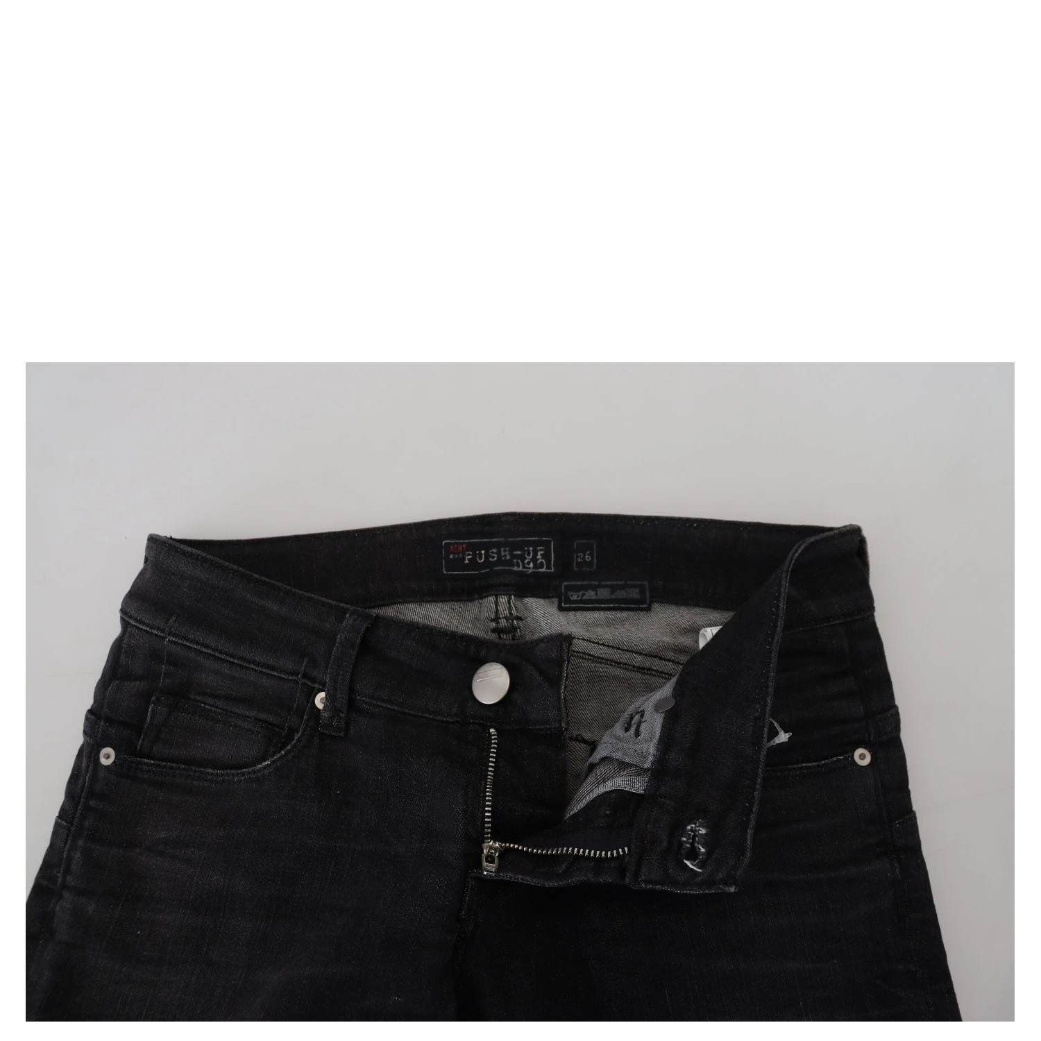 Black Cotton Low Waist Slim Fit Women Casual Denim Jeans
