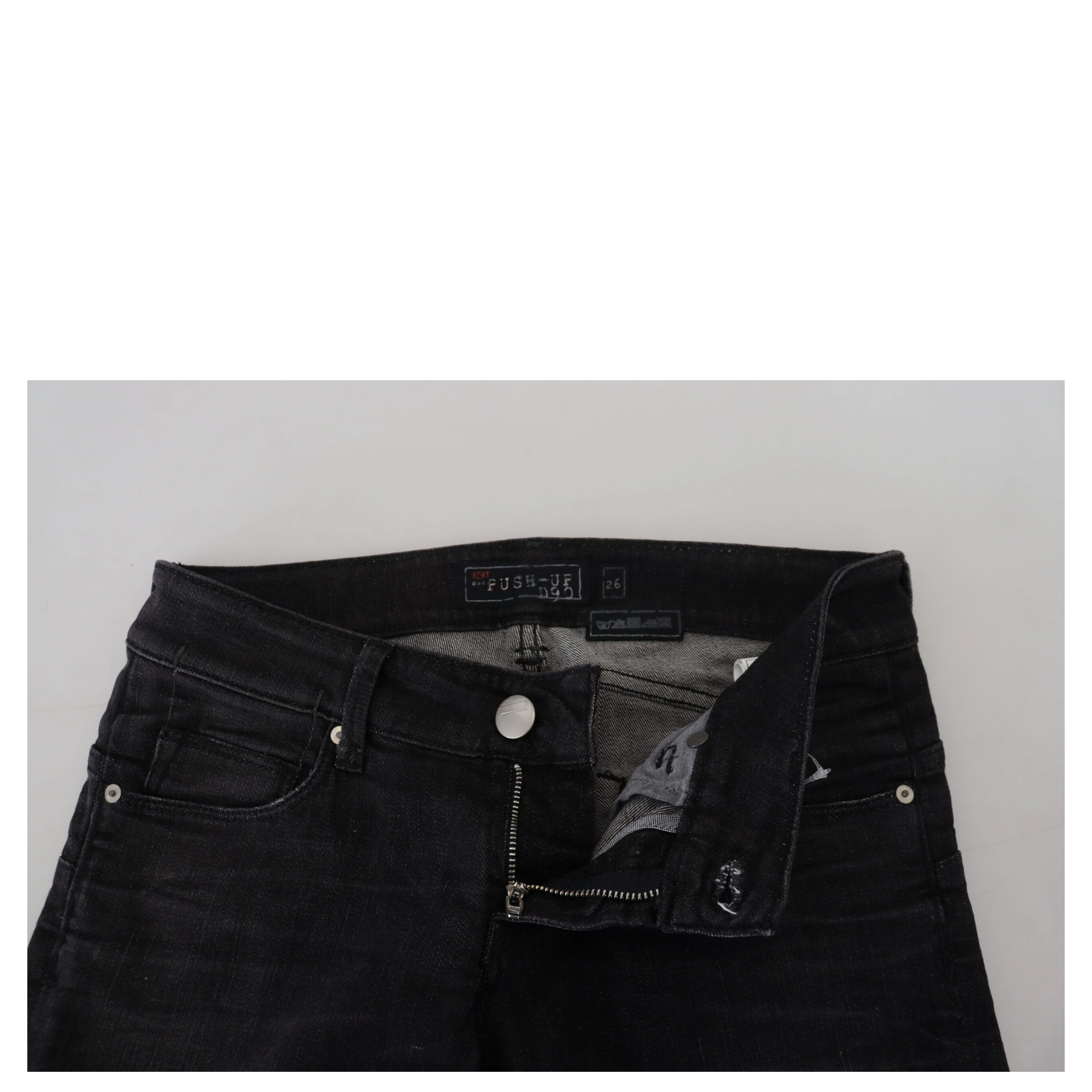 Black Cotton Low Waist Slim Fit Women Casual Denim Jeans
