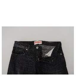 Black Cotton Low Waist Skinny Women Casual Jeans