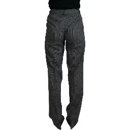 Gray High Waist Women Wool Pants