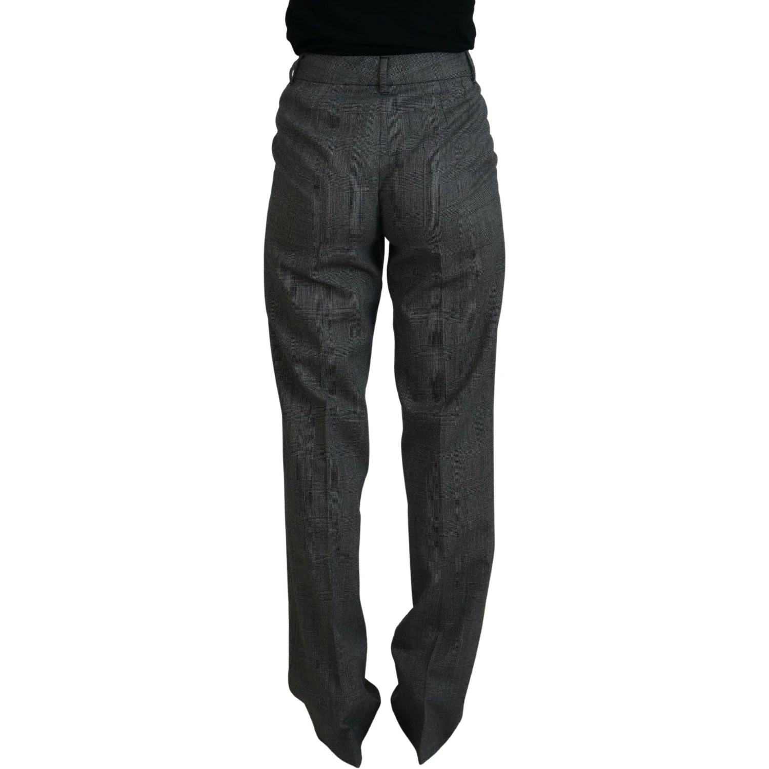 Gray High Waist Women Wool Pants