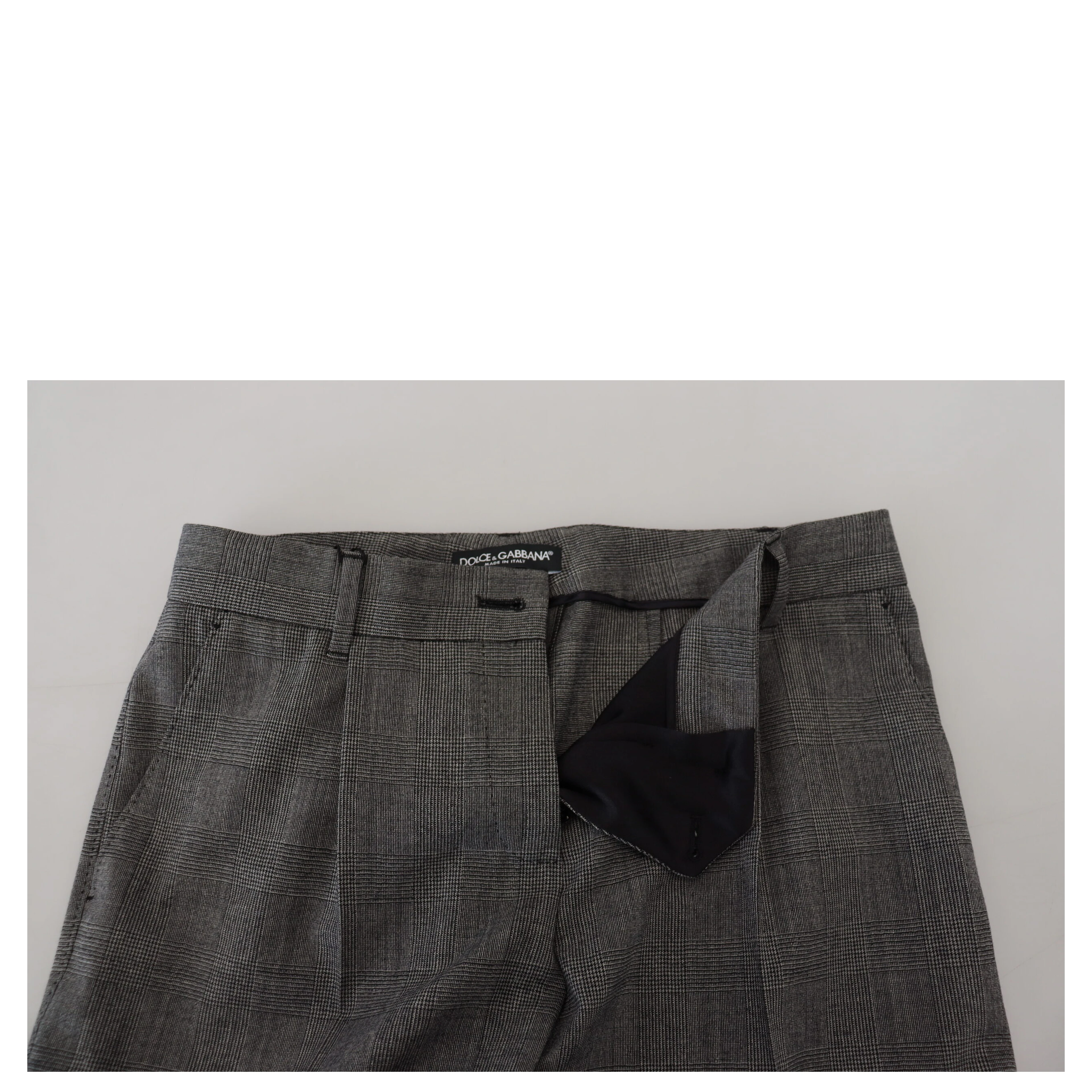 Gray High Waist Women Wool Pants