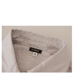 Light Gray Stripes Cotton Sleeveless Collared Top