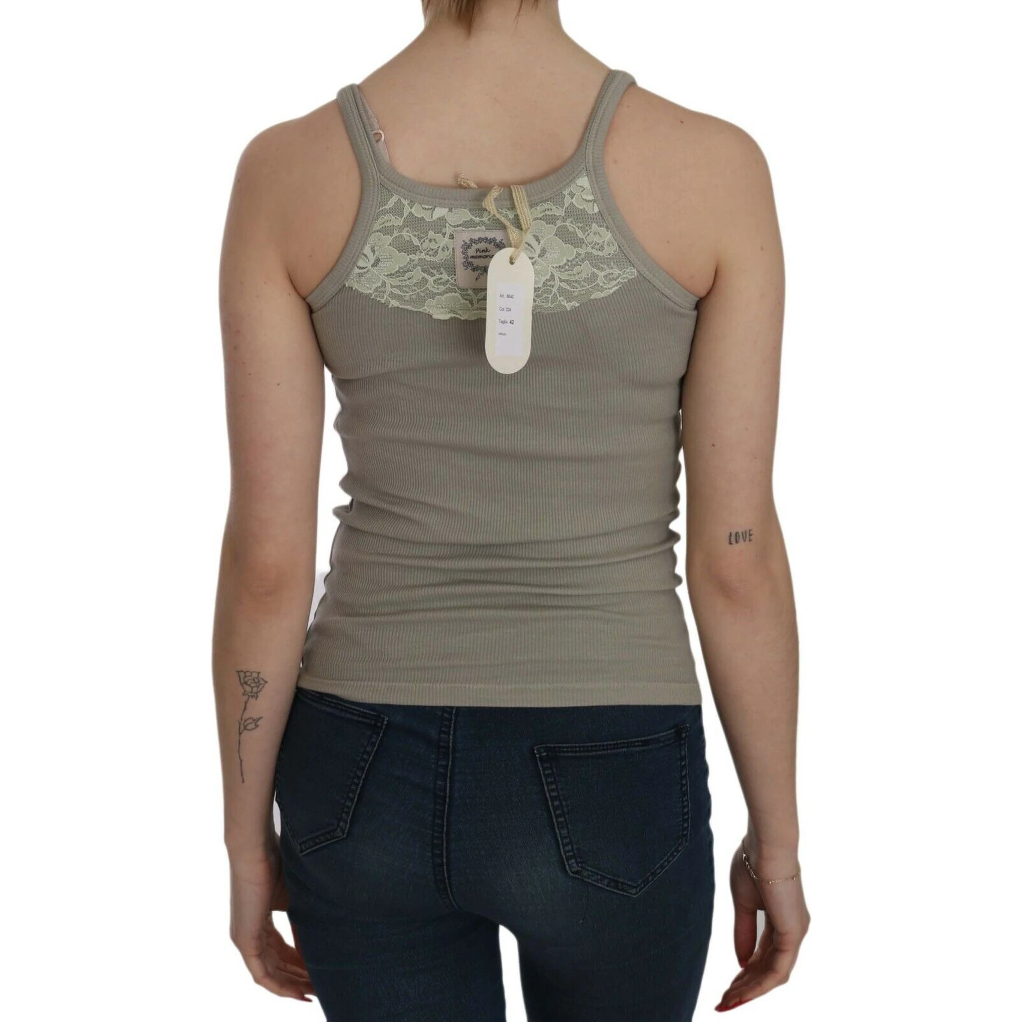 Beige Sleeveless Spaghetti Strap Tank Blouse