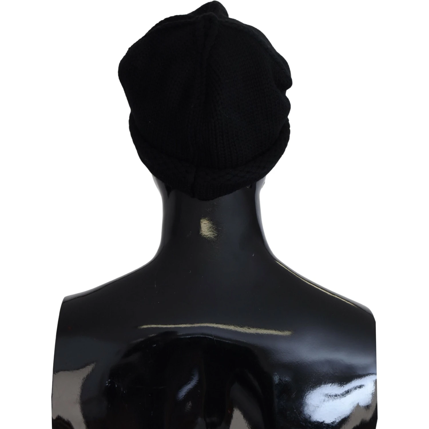 Black Virgin Wool Women Winter Beanie Cap Hat