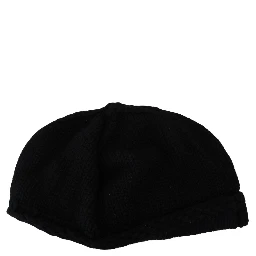 Black Virgin Wool Women Winter Beanie Cap Hat