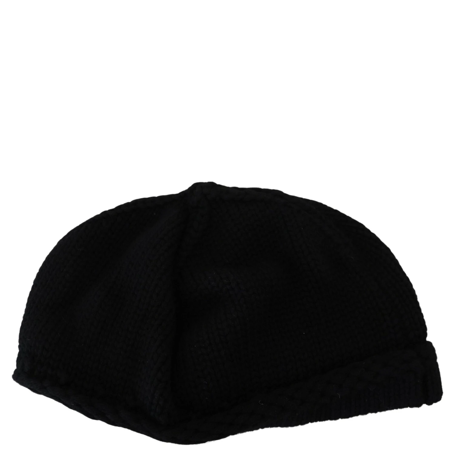 Black Virgin Wool Women Winter Beanie Cap Hat