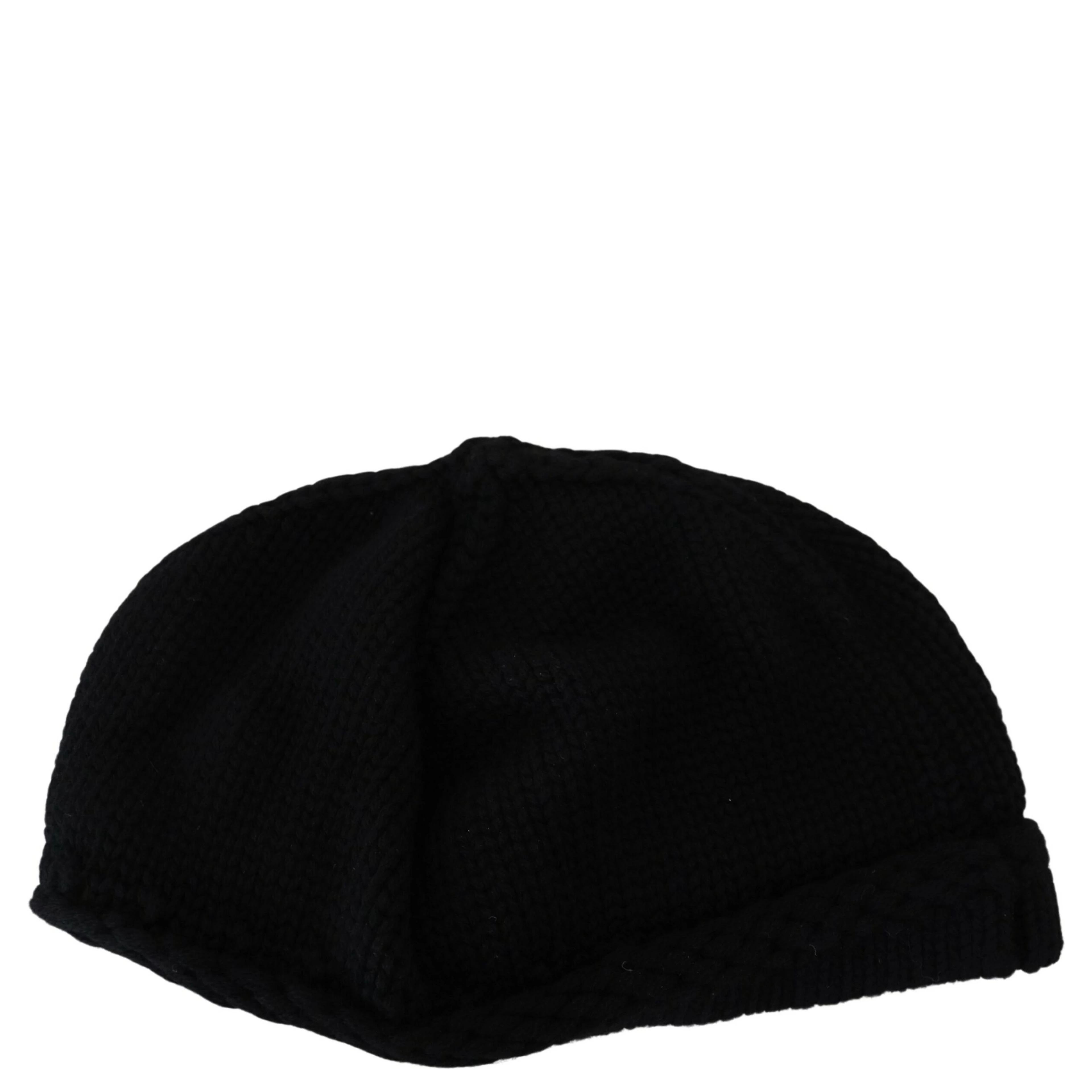 Black Virgin Wool Women Winter Beanie Cap Hat
