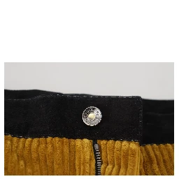 Black Yellow Cotton Men Pants