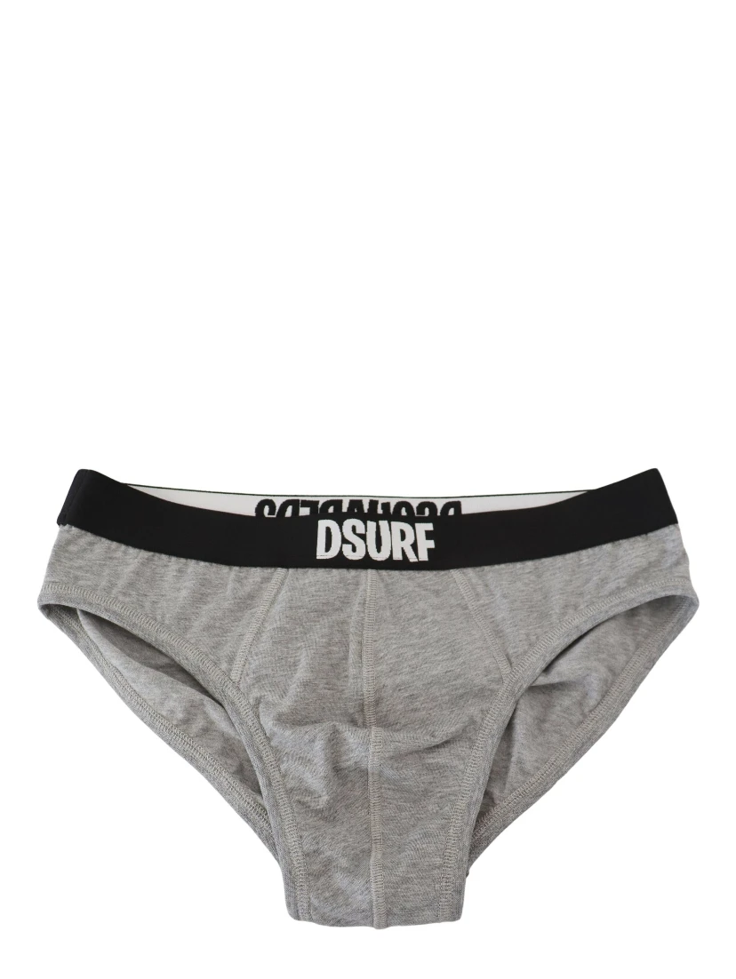 Gray DSURF Logo Cotton Stretch Men Brief Underwear