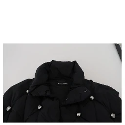 Black Sleeveless DG Metal Embellishment Jacket