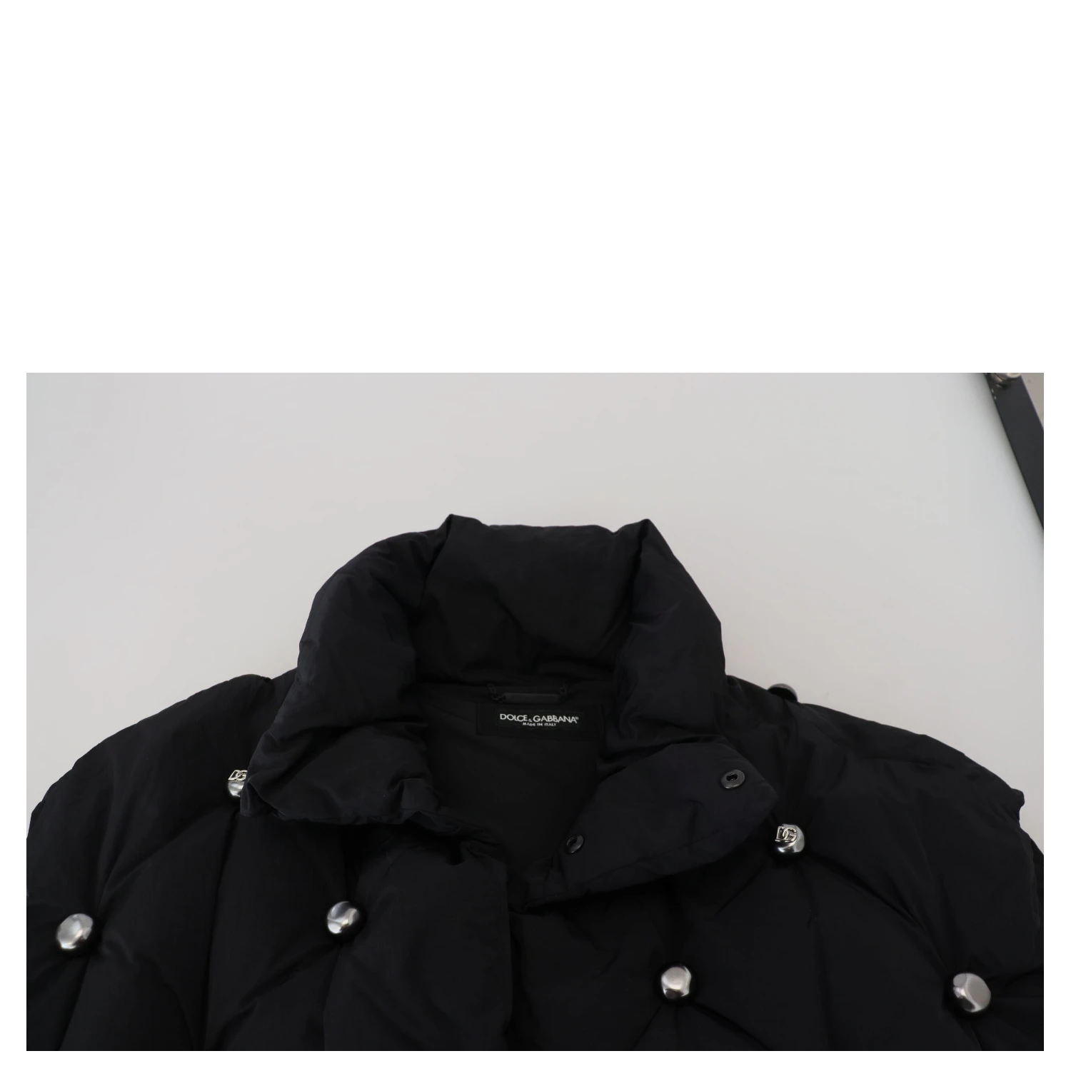 Black Sleeveless DG Metal Embellishment Jacket