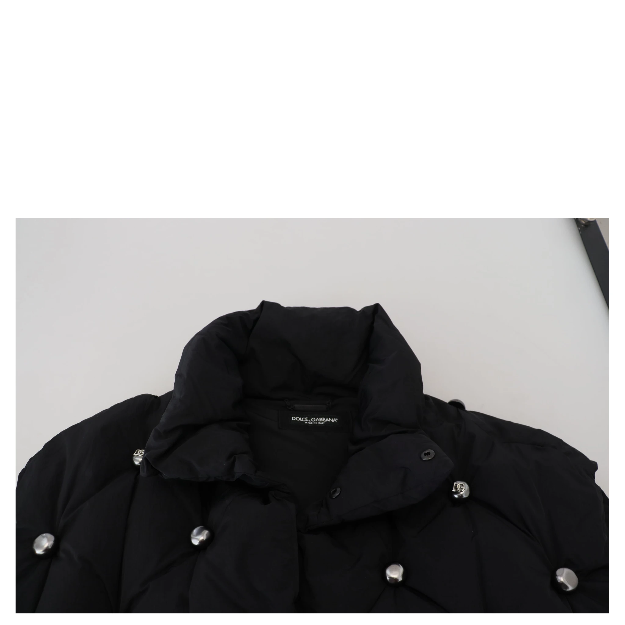 Black Sleeveless DG Metal Embellishment Jacket