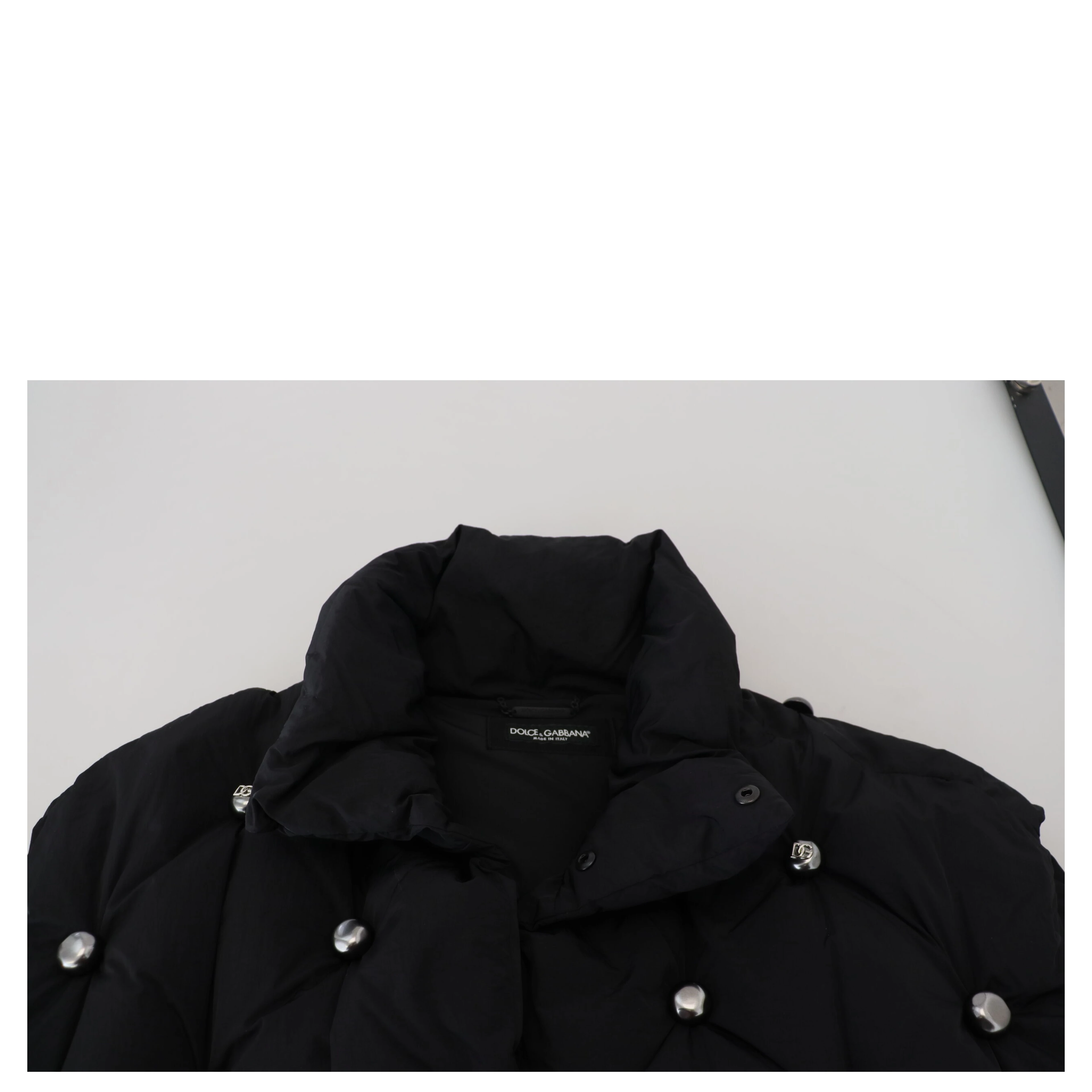 Black Sleeveless DG Metal Embellishment Jacket