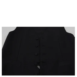 Black Virgin Wool Waistcoat Formal Vest