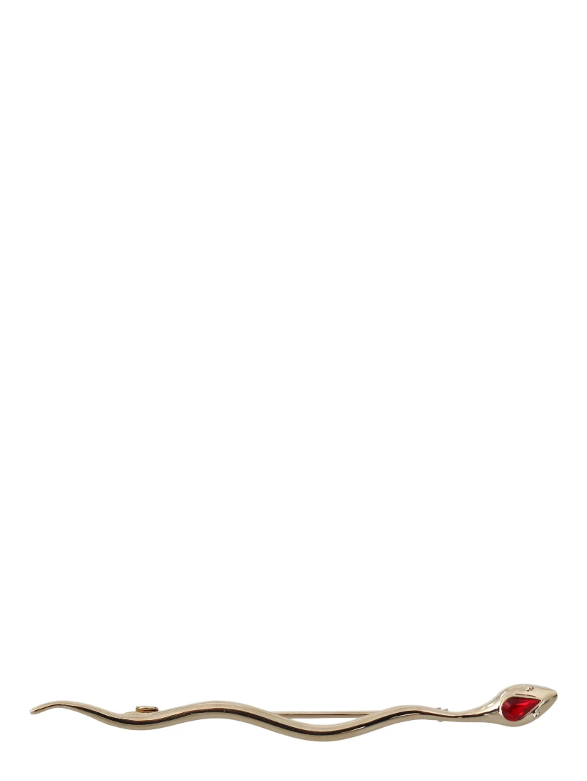 Silver Brass Crystal Spilla Serpente Brooch Pin