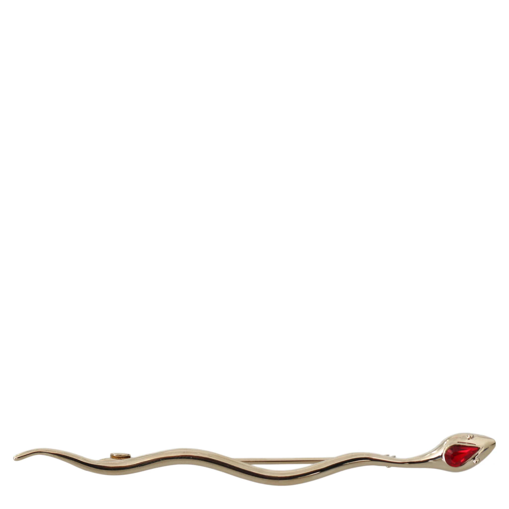 Silver Brass Crystal Spilla Serpente Brooch Pin