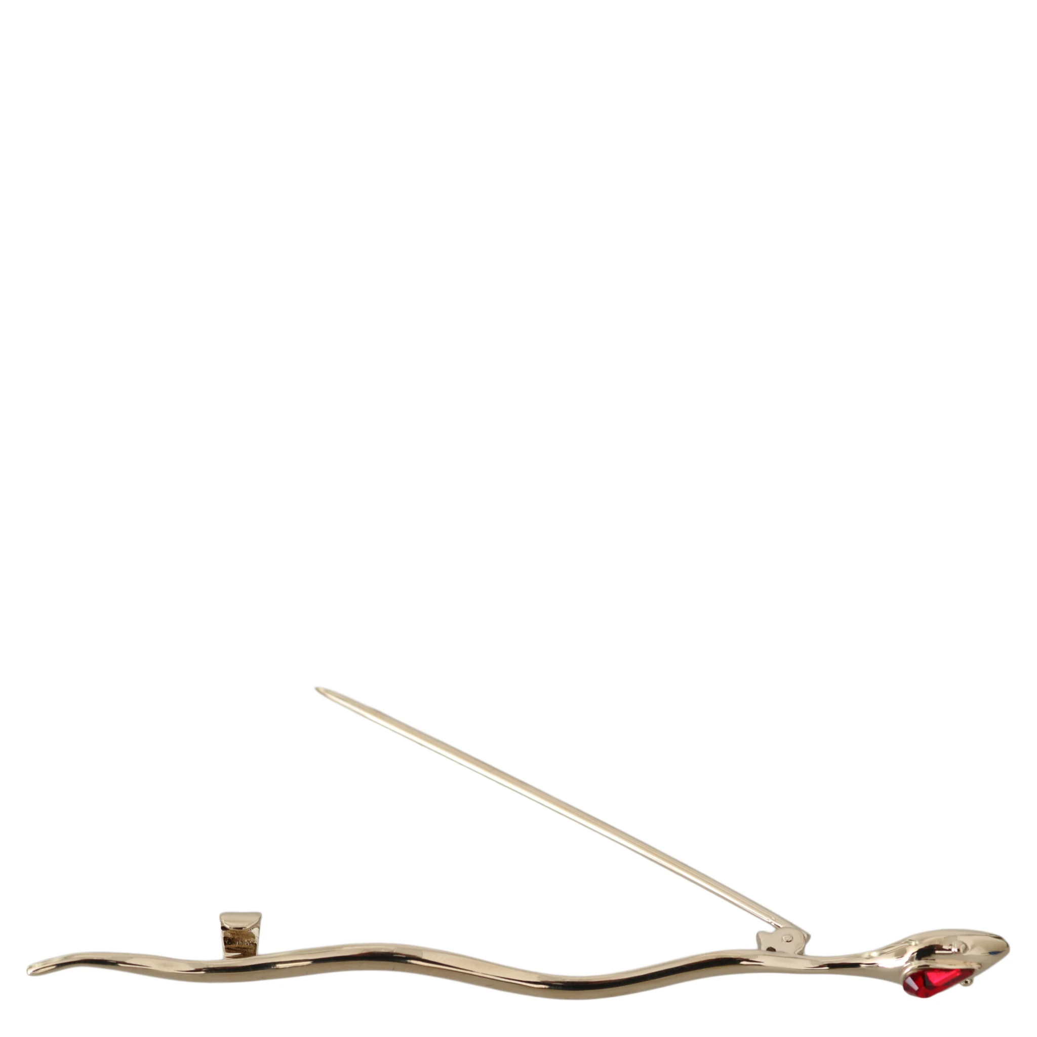 Silver Brass Crystal Spilla Serpente Brooch Pin