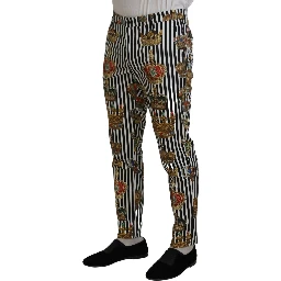 White Cotton Stretch Crown Trouser Pants