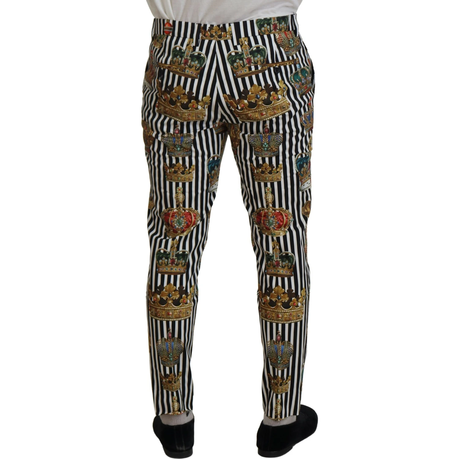 White Cotton Stretch Crown Trouser Pants