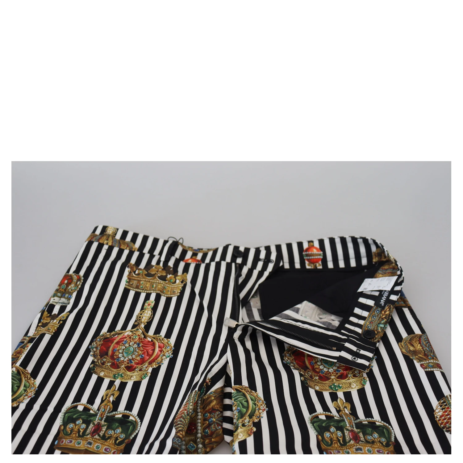 White Cotton Stretch Crown Trouser Pants