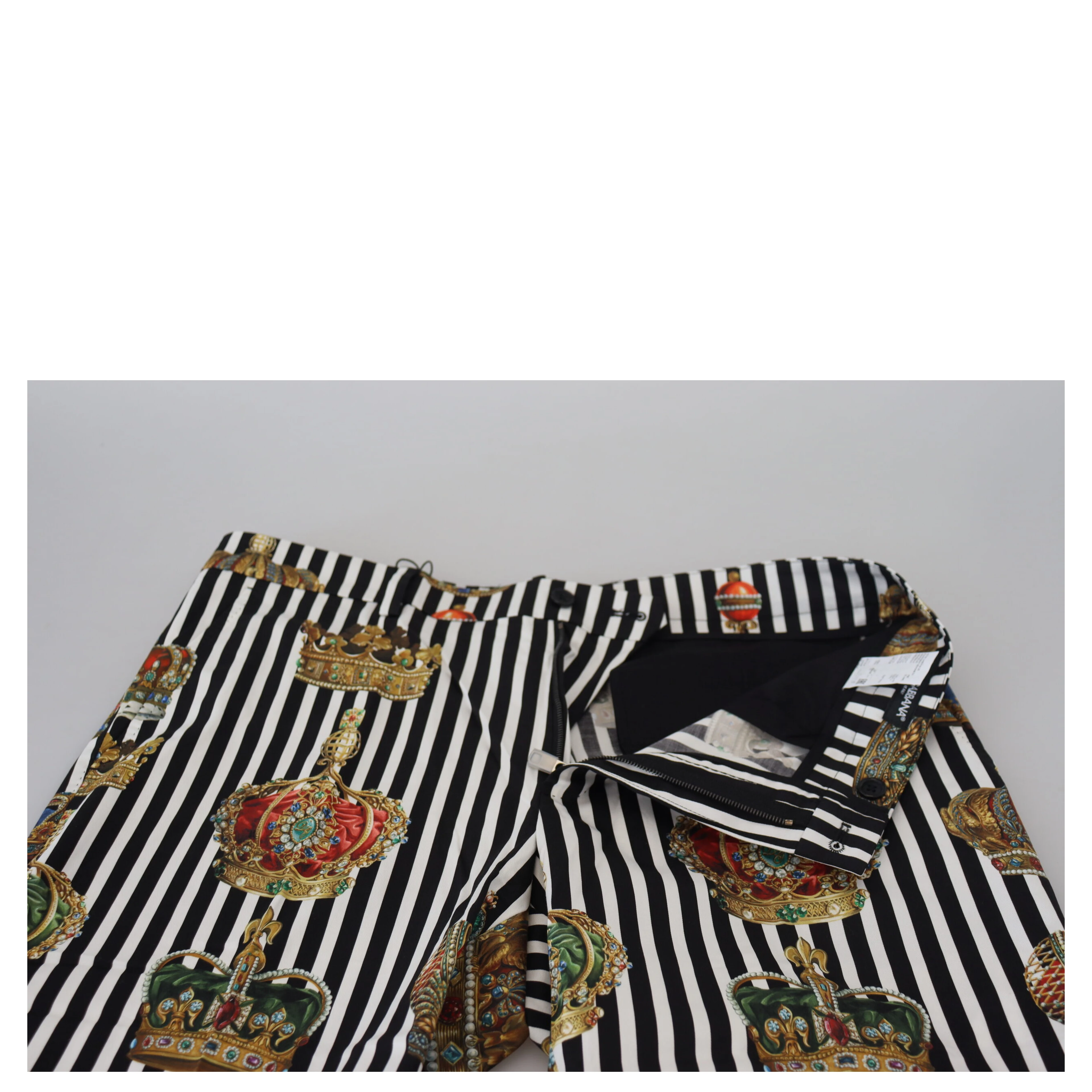 White Cotton Stretch Crown Trouser Pants