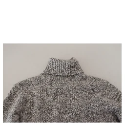 Gray Wool Knit Turtleneck Pullover Sweater