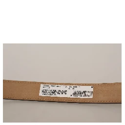 Black Calf Leather Logo Engraved Metal Buckle Belt