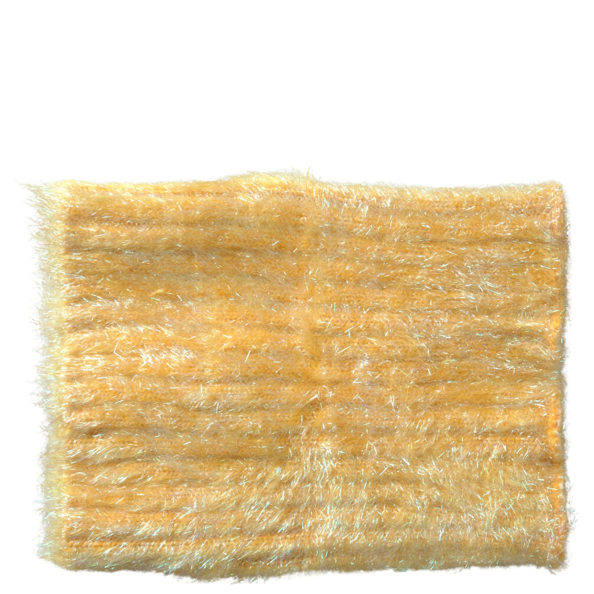 Yellow Polyester Mohair Fiber Neck Wrap Scarf