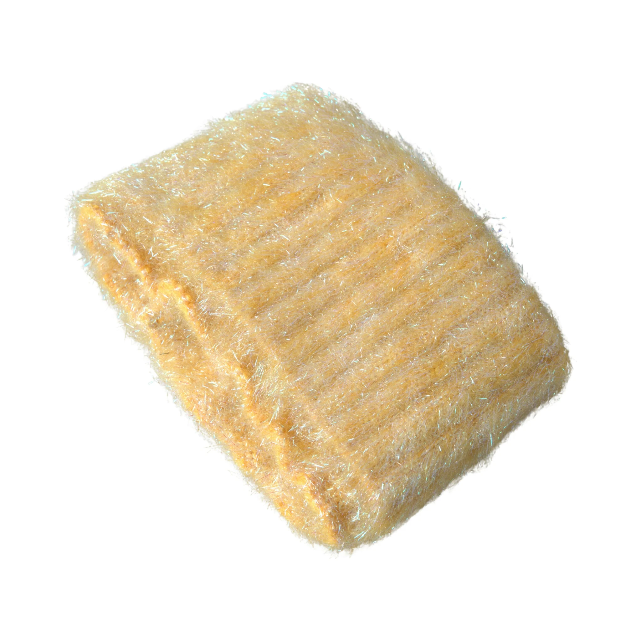 Yellow Polyester Mohair Fiber Neck Wrap Scarf