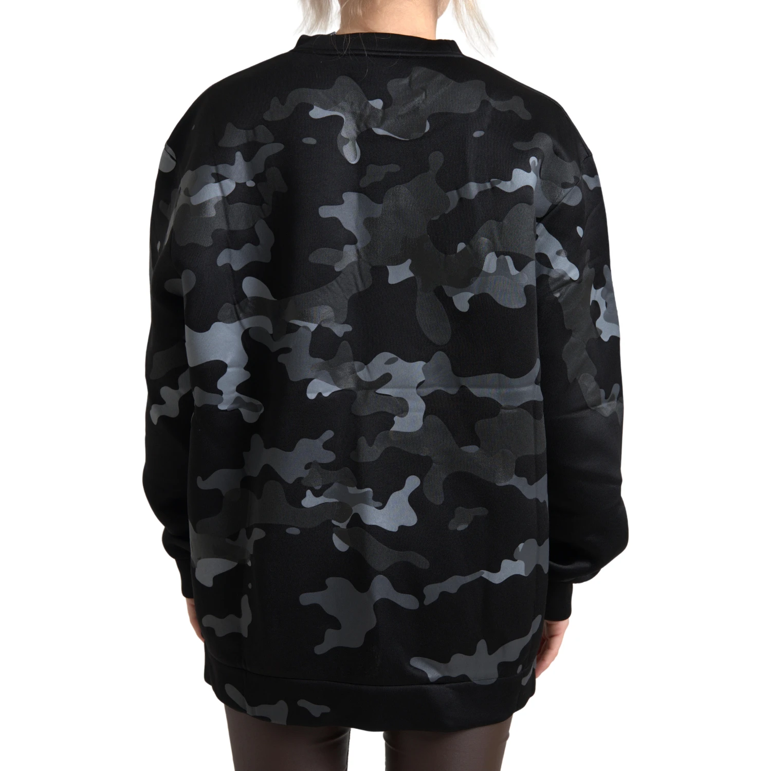 Black Camouflage Round Neck Sweatshirt Sweater