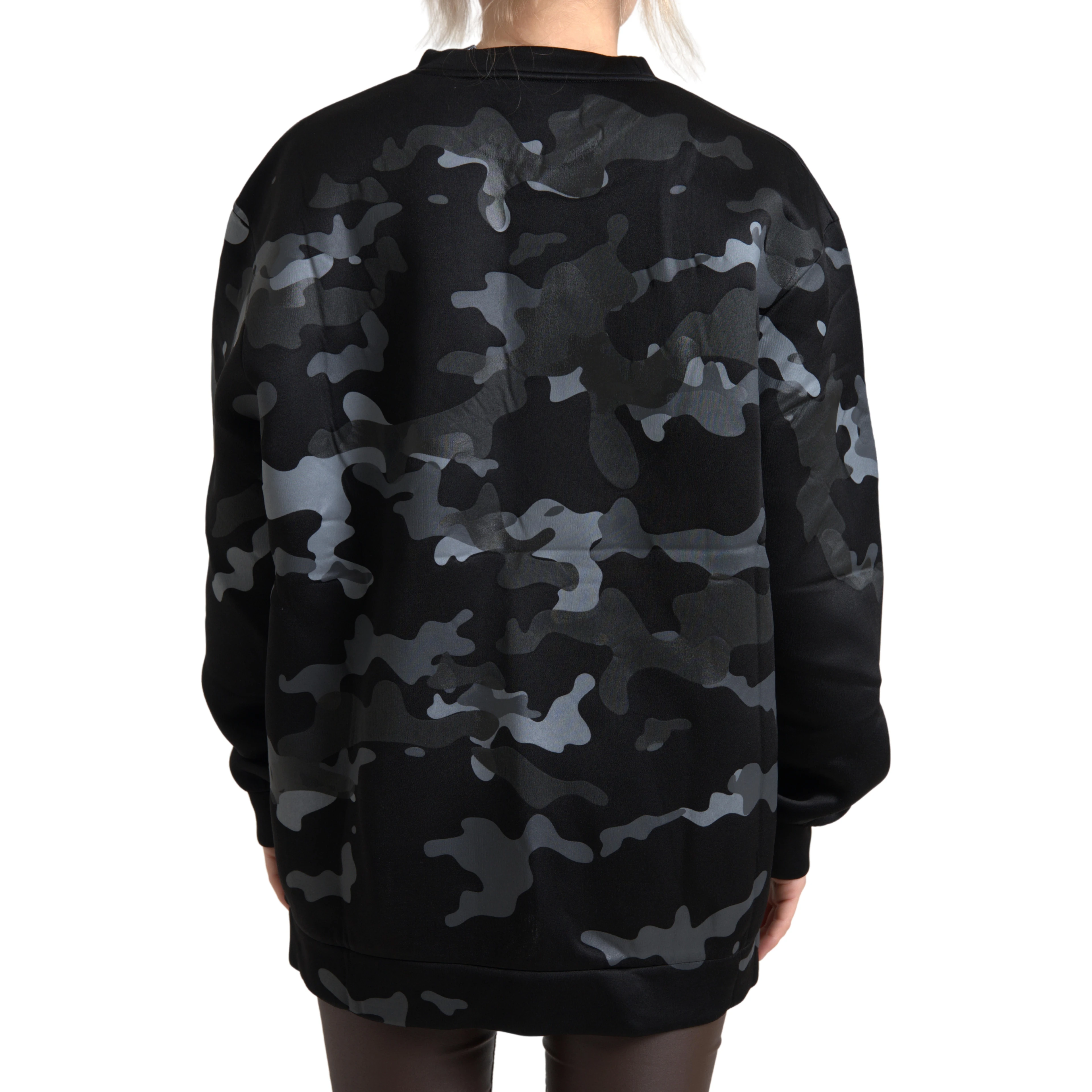 Black Camouflage Round Neck Sweatshirt Sweater